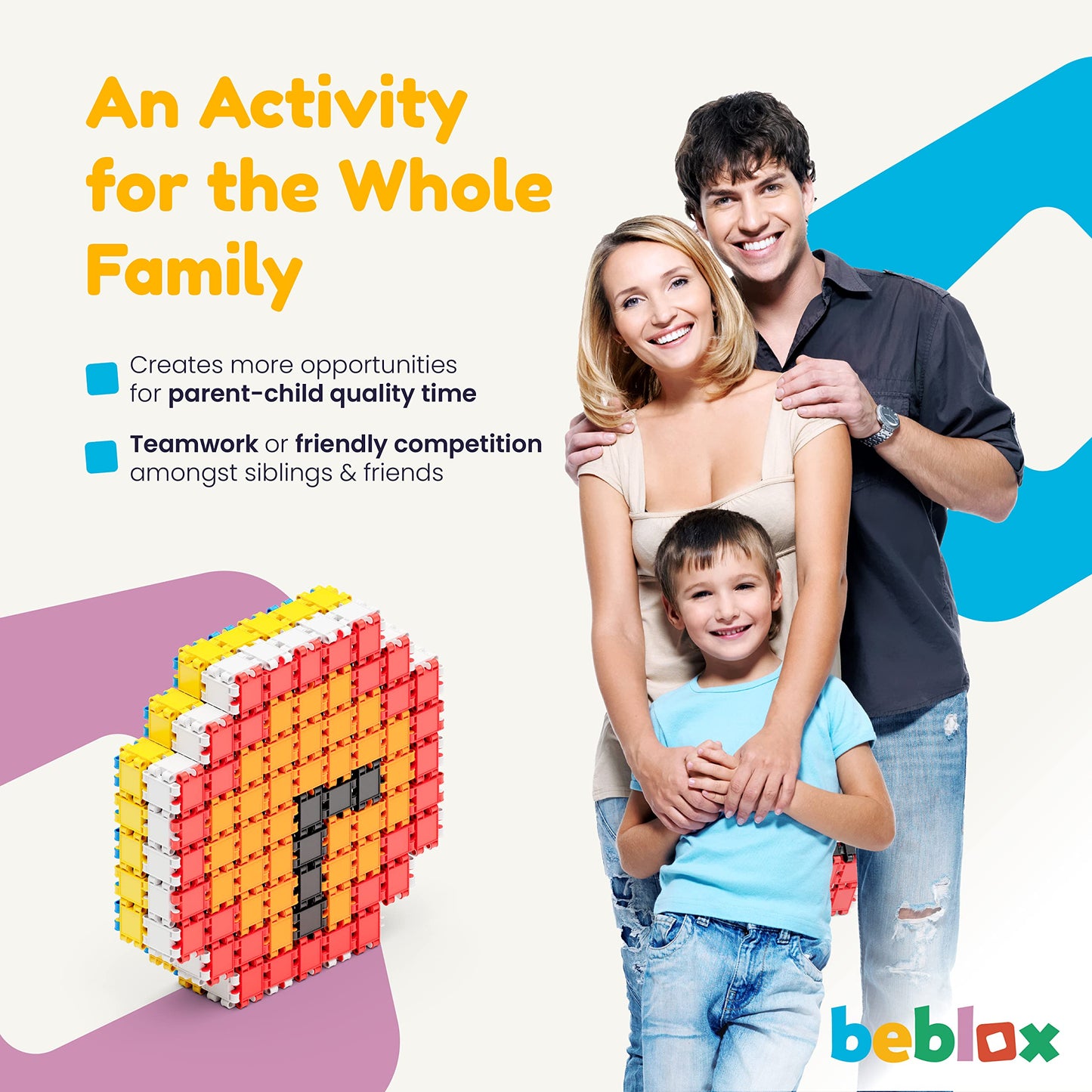 BEBLOX 250-Piece Building Blocks Set for Kids