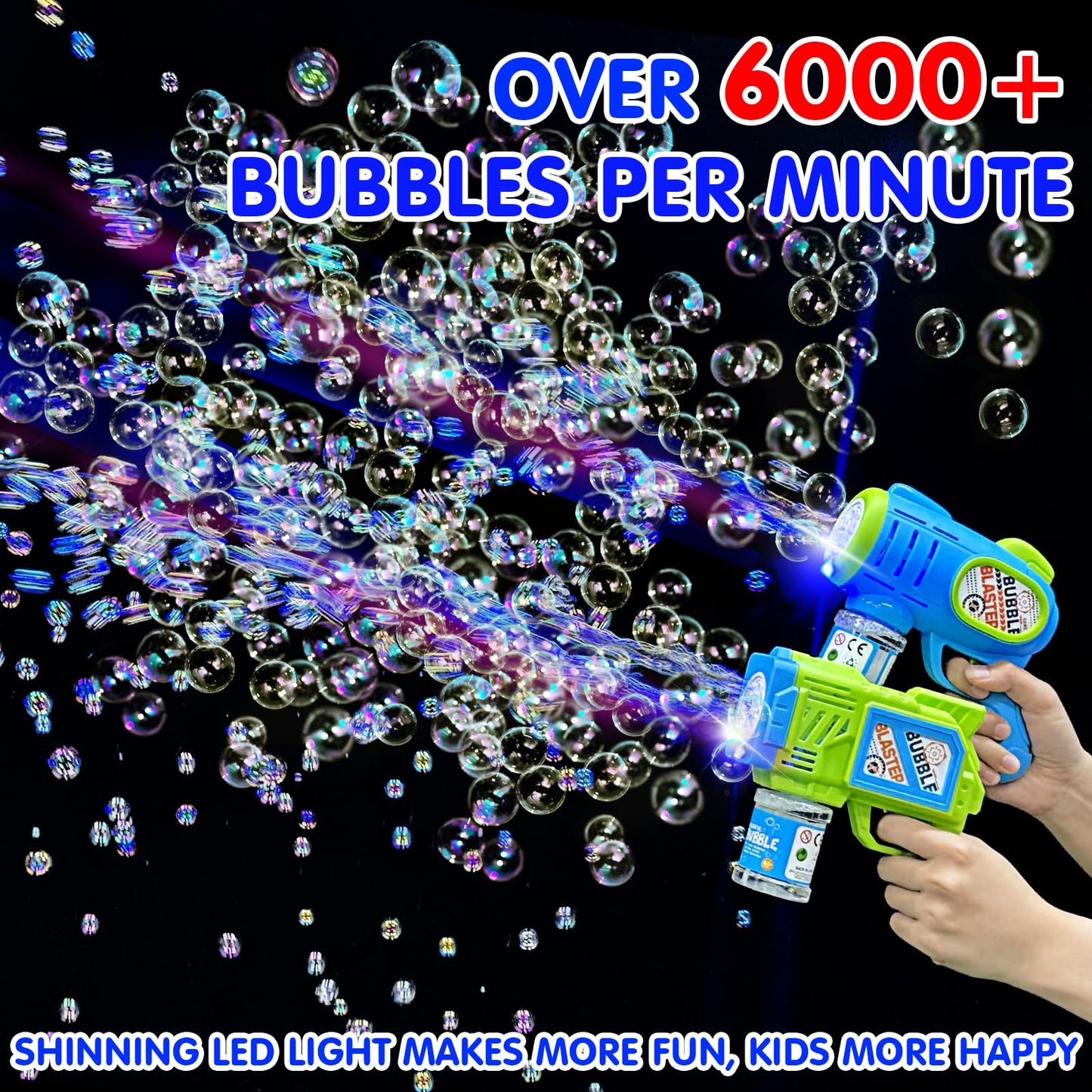 2 Pack Bubble Gun Machine for Kids Outdoor Fun