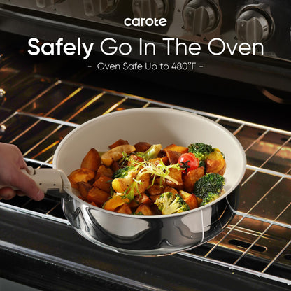14-Piece CAROTE Non-Stick Cookware Set with Handles