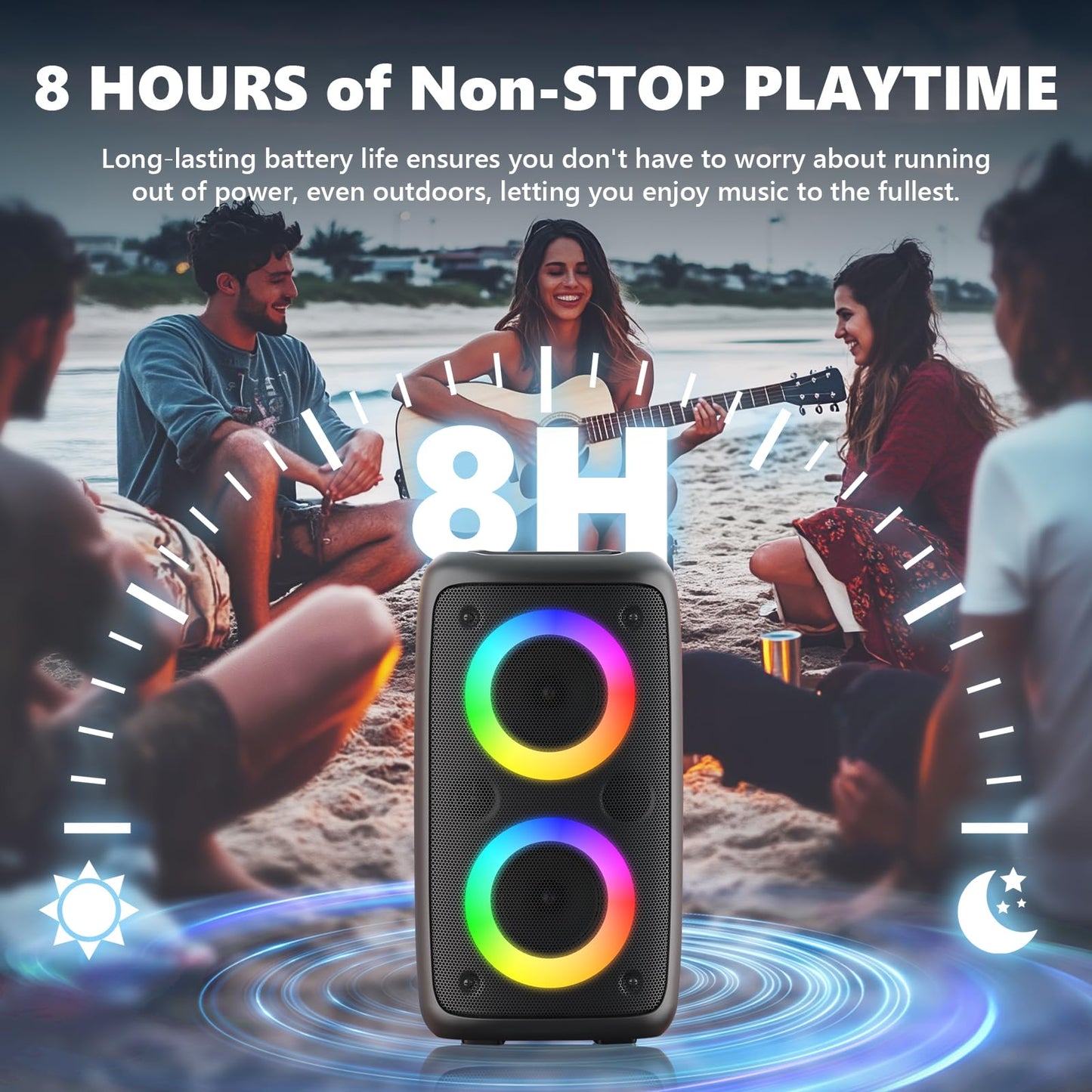 Portable Bluetooth Karaoke Machine with 2 Microphones