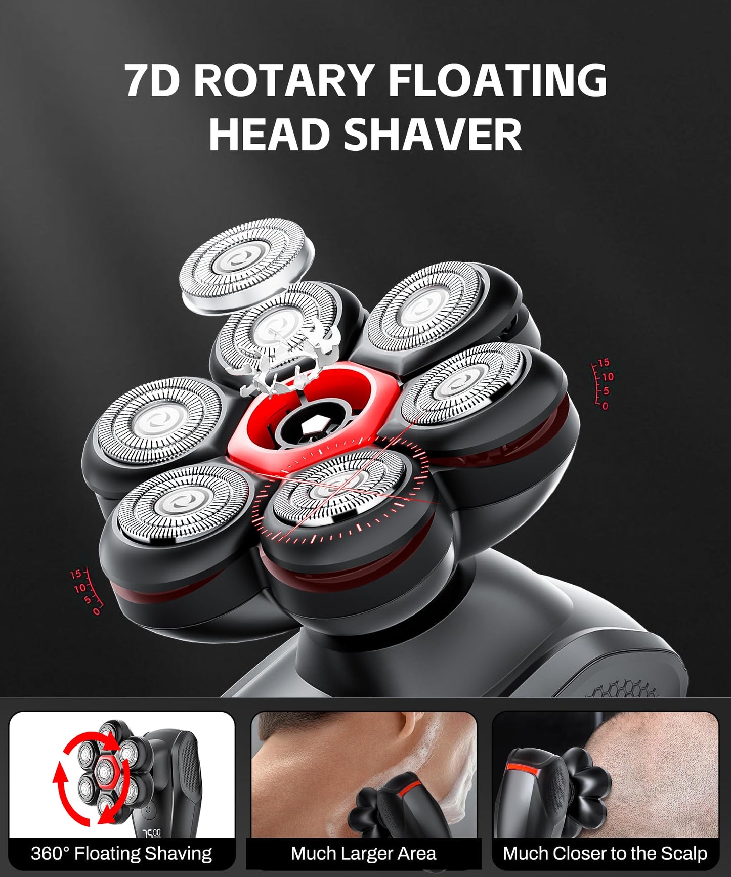 7D Electric Razor for Bald Men - Waterproof