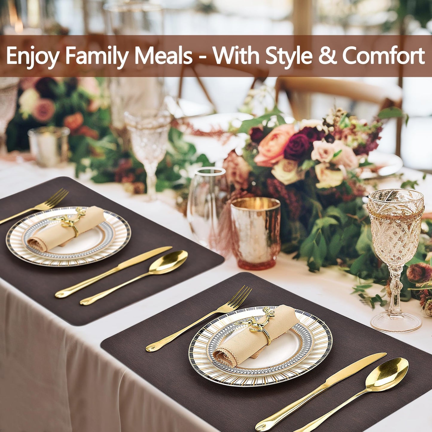 Leather Placemats Set - Waterproof & Heat Resistant
