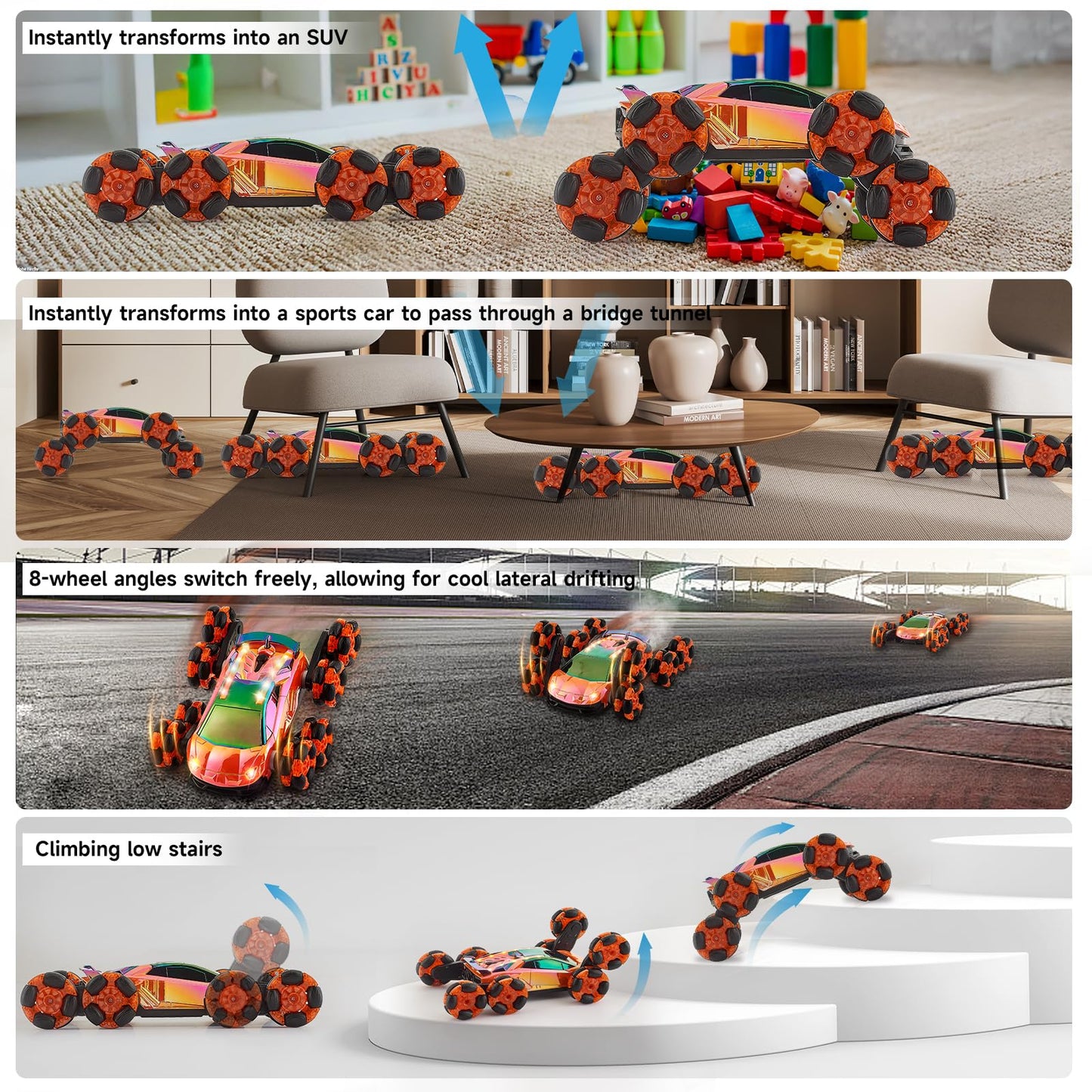 8-Wheel Stunt RC Drift Car with Gesture Control