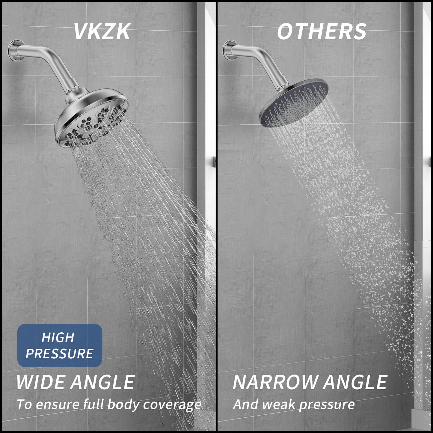 High Pressure Shower Head with Adjustable Angles