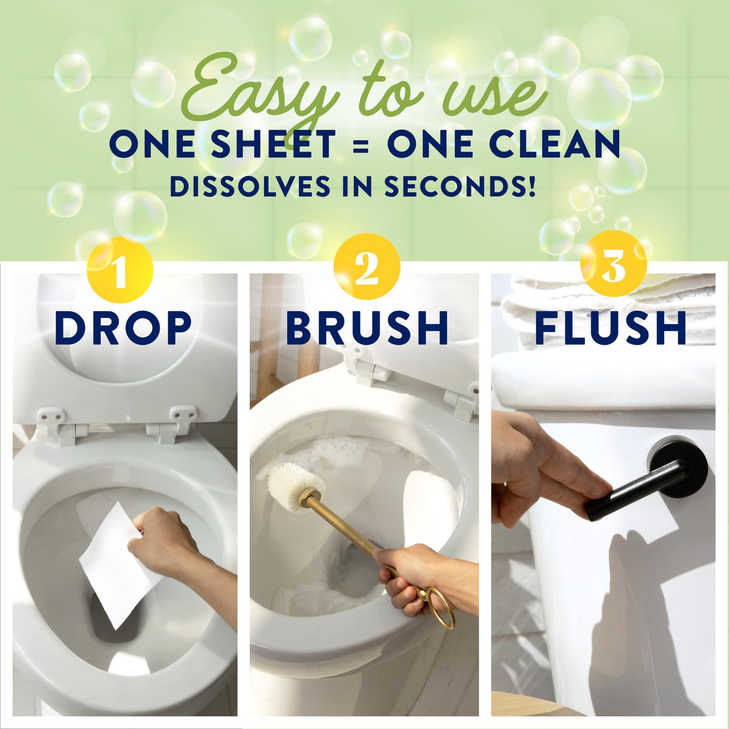 Toilet Bowl Cleaner Sheets - 32 Uses