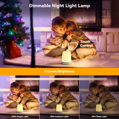 winshine Kids Night Light, 3 Way Dimmable Touch Night Light for Kids, 7 Colors Changing RGBW Rechargeable Portable Baby Night Light Lamp