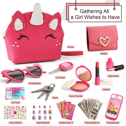 Toddler Unicorn Purse with Makeup Kit Set