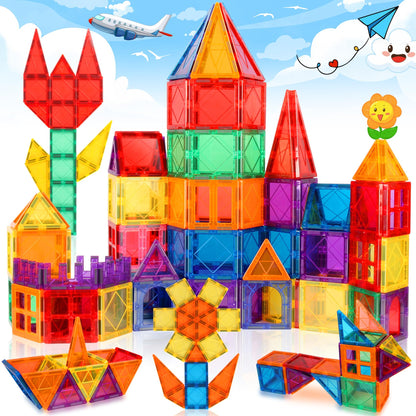 Magnetic Building Tiles for Kids Ages 3-7