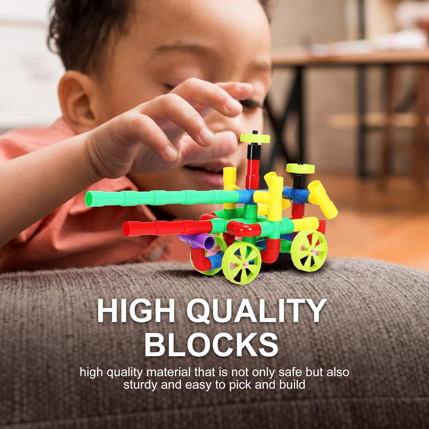 KAKATIMES STEM Building Blocks Toy for Kids, Educational Toddlers Preschool Brain Toy Kit, Constructions Toys for 3 4 5 6 7 8 Years Age Boys and Girls–Creativity Kids Materials Toys