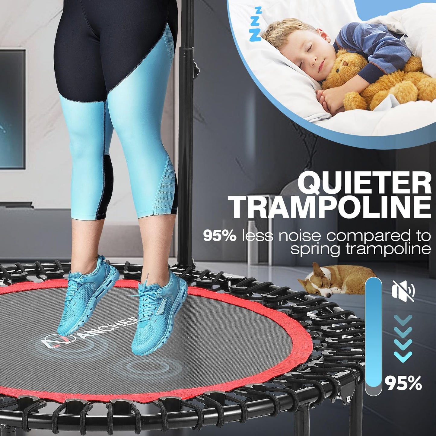 ANCHEER 40" Foldable Trampoline with Handle