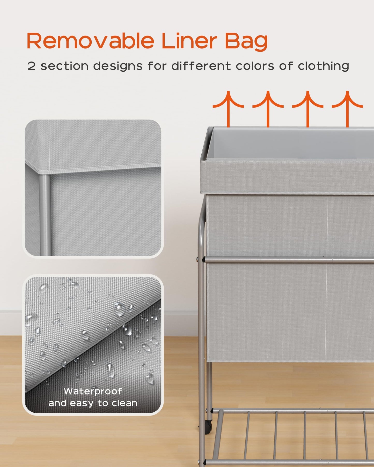 80L Rolling Laundry Basket with Wheels