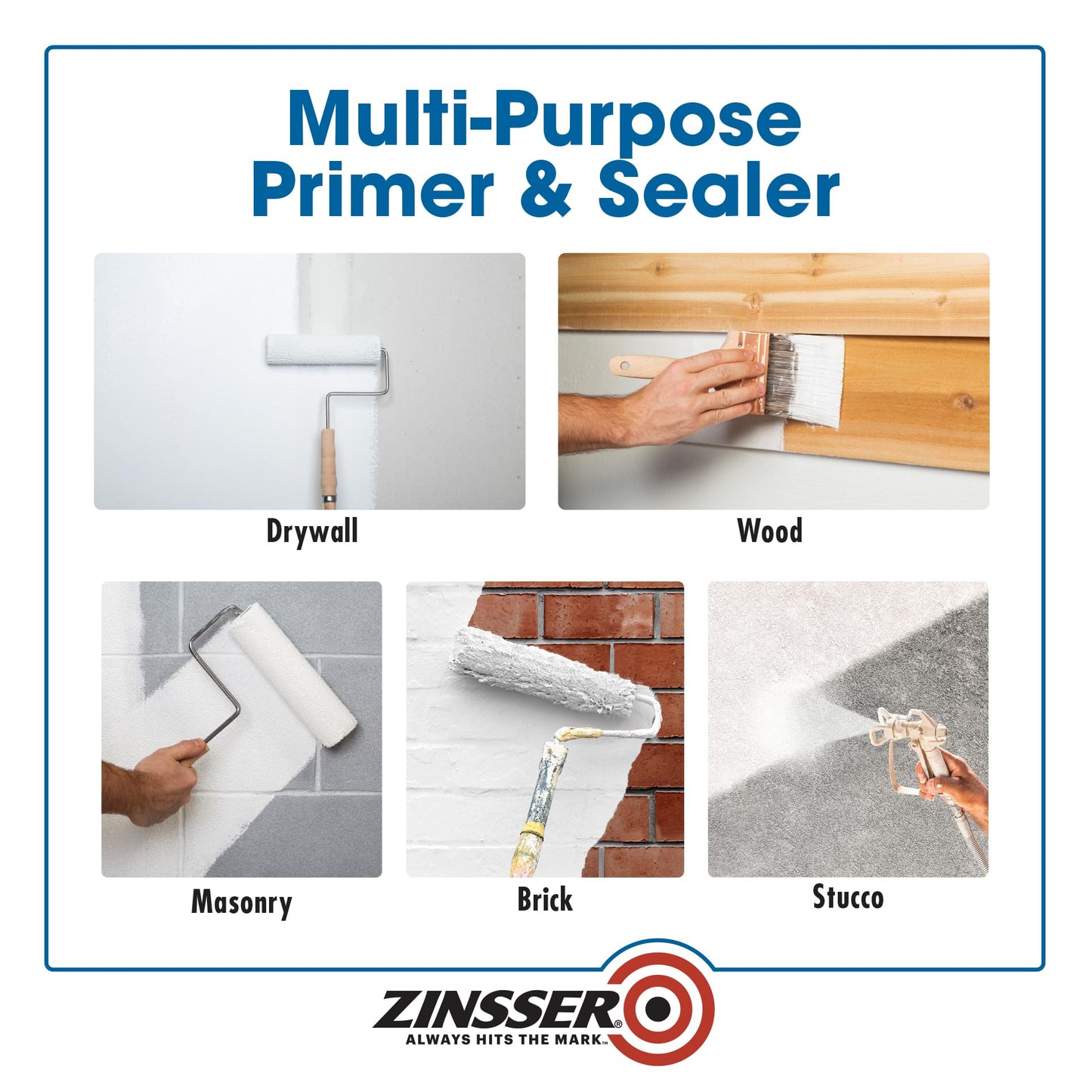 4 Pack Zinsser Multi-Purpose Primer and Sealer, Quart