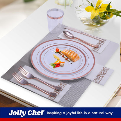 700 Count Disposable Dinnerware Set by JOLLY CHEF