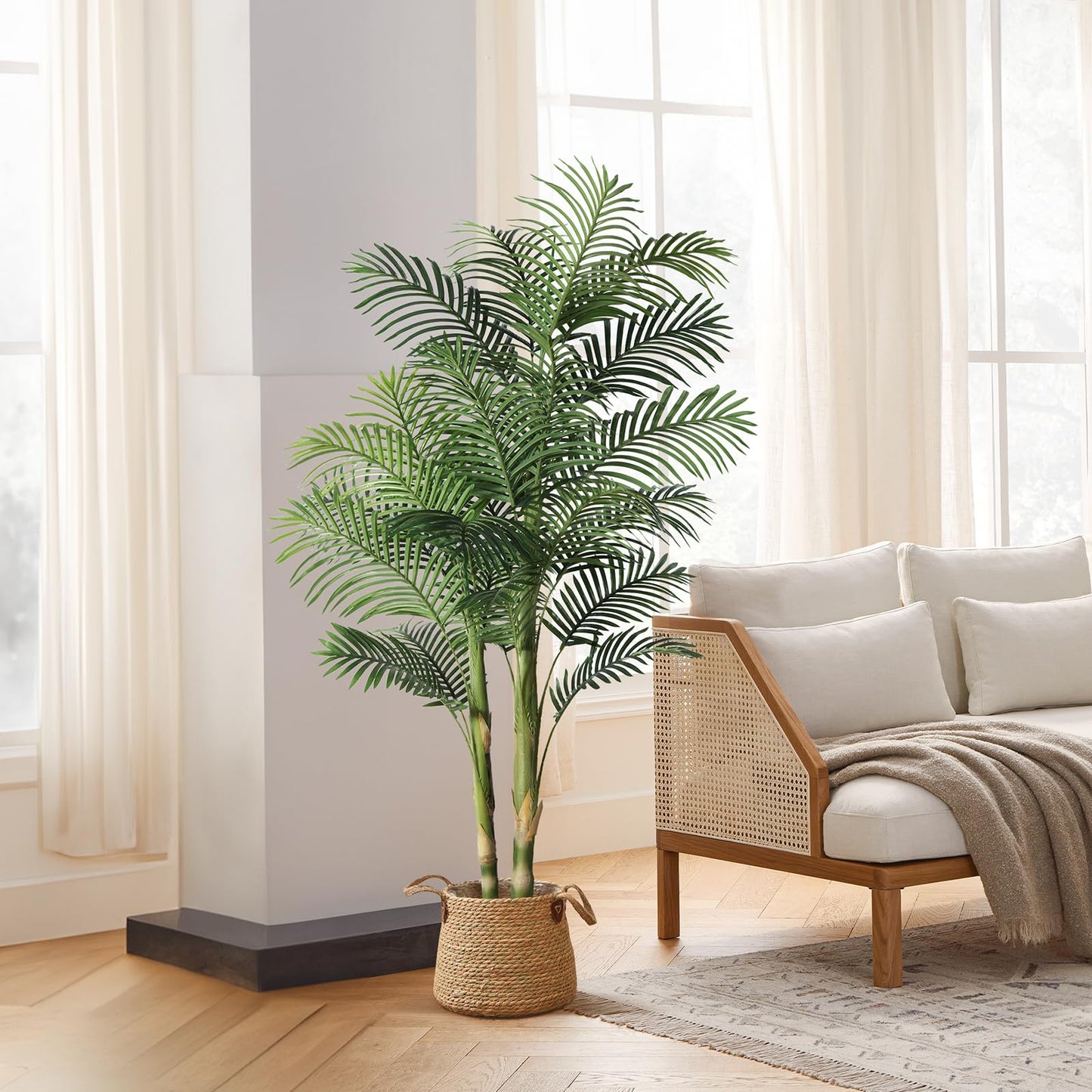6FT Artificial Golden Cane Palm Tree