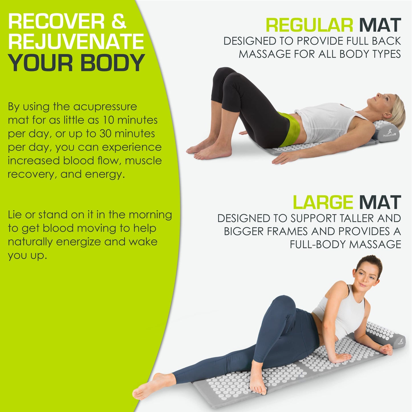 Acupressure Mat and Pillow Set for Pain Relief