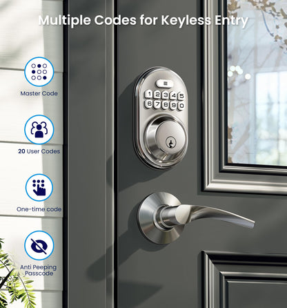 Keyless Entry Door Lock with Lever Handles