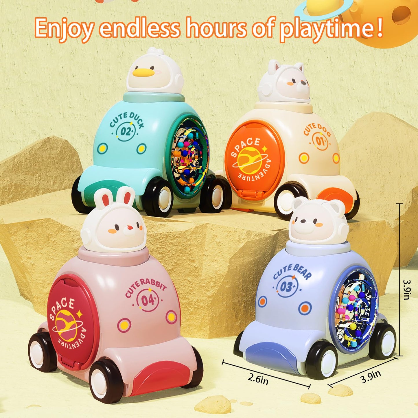 Animal Racing Car Toys for Toddlers 1-3
