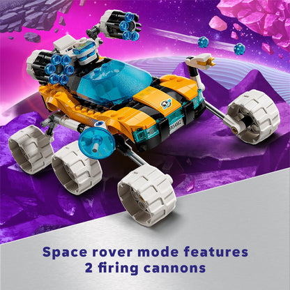 LEGO DREAMZzz Mr. Oz’s Space Car Toy, Transforming Vehicle Building Set, Includes TV Show Minifigures Mr. Oz, Albert and Jayden, Space Shuttle Toy Gift for Boys and Girls Aged 8 and Up, 71475