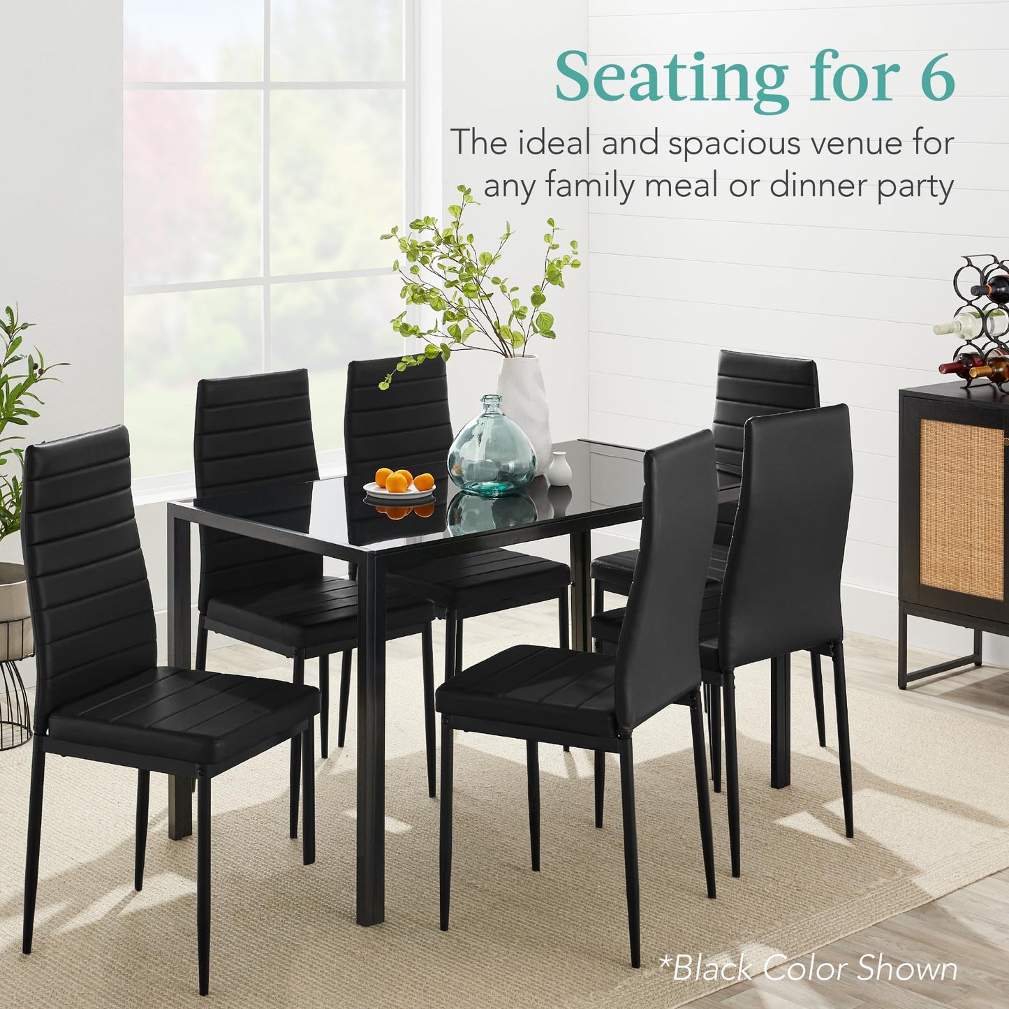 Best Choice 7-Piece Glass Dining Set - White