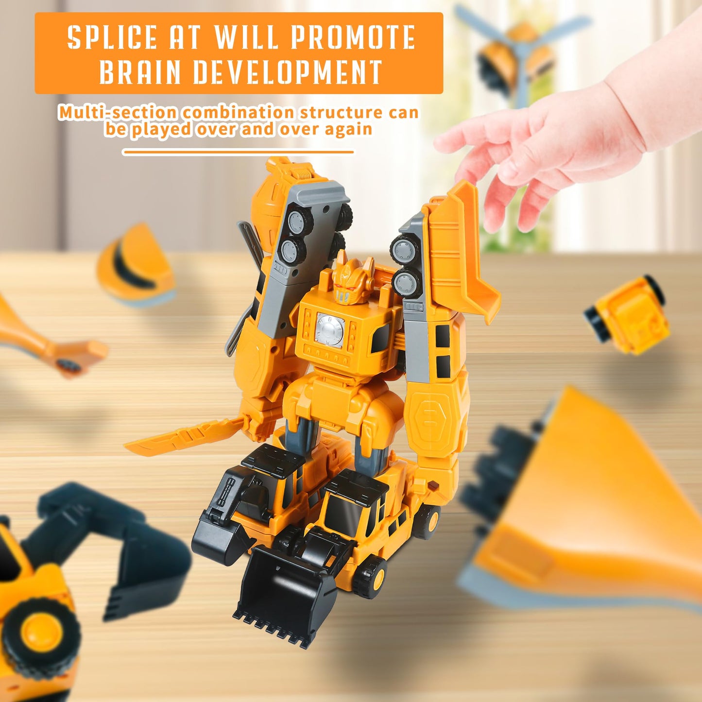 Transforming Robot Construction Vehicle Toy for Kids