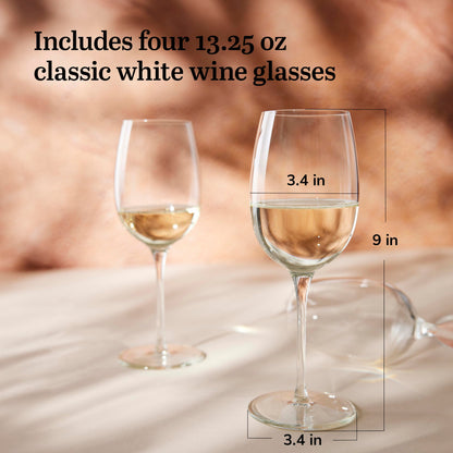 Libbey Set of 4 Elegant White Wine Glasses