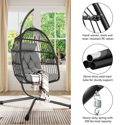 YITAHOME Egg Swing Chair with Stand and Cushions