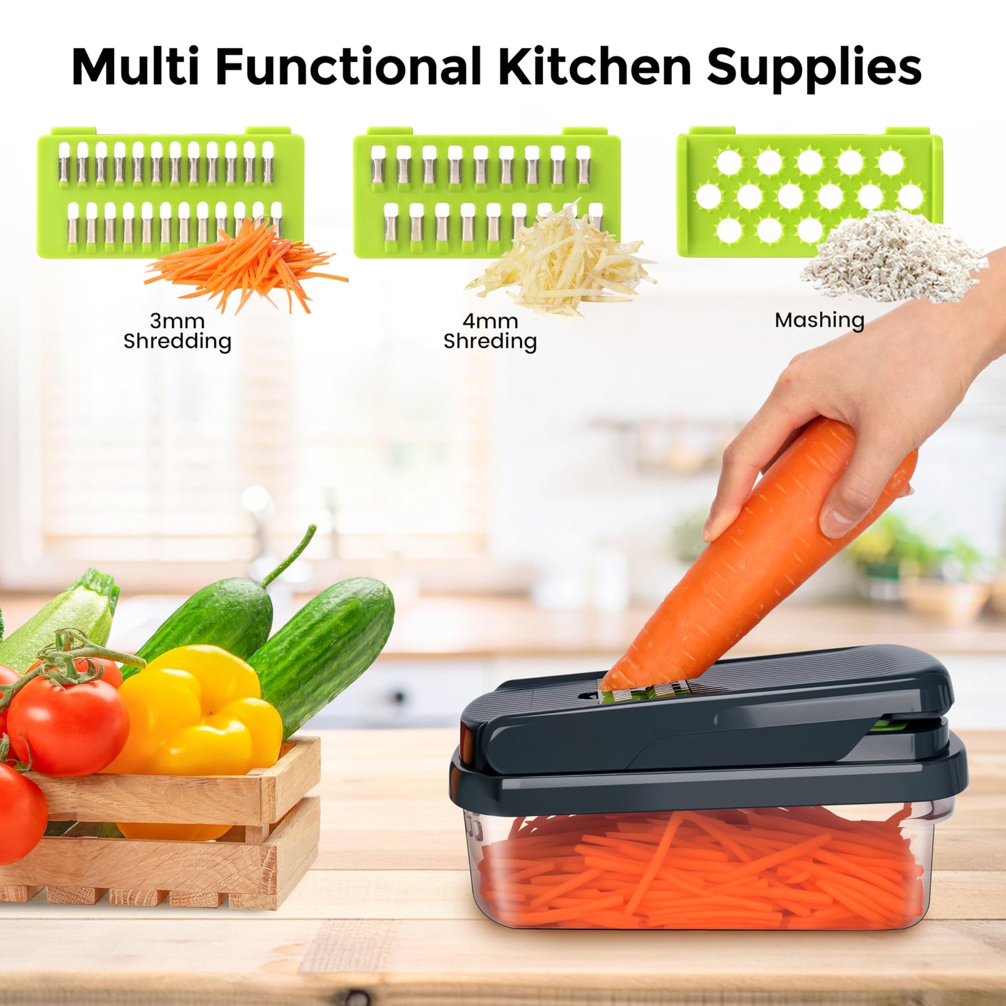 12-in-1 Vegetable Chopper with 7 Blades
