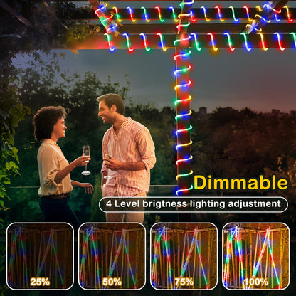 Hezbjiti 2 Pack LED Rope Lights Waterproof Rope Light 197FT 600 LED Flexible Tube Lights with 8 Modes for Garden Patio Bedroom Party Indoor Outdoor Decorations