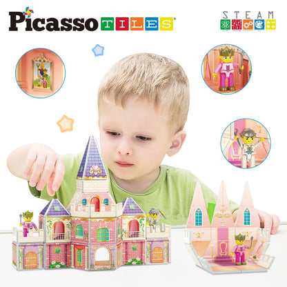 PicassoTiles Princess Castle Magnetic Building Blocks