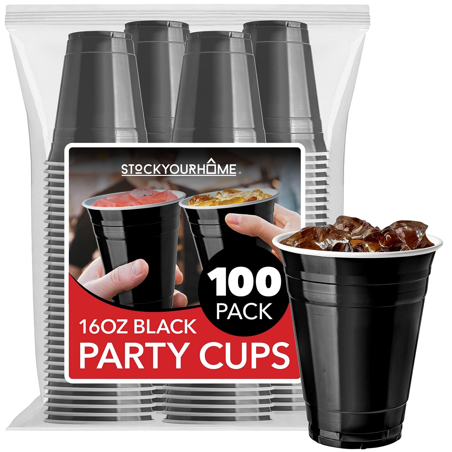 Stock Your Home 16oz Disposable Plastic Cups - 100 Count