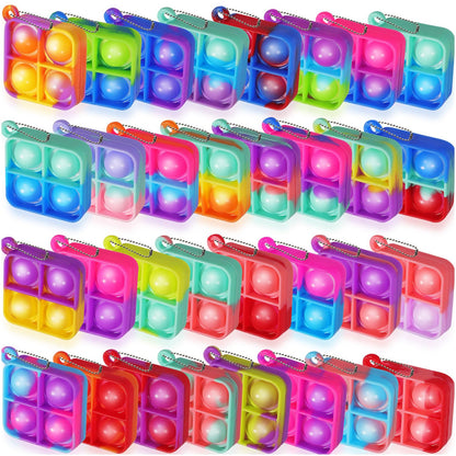 Mini Fidget Keychain Toys 32 Pack for Kids