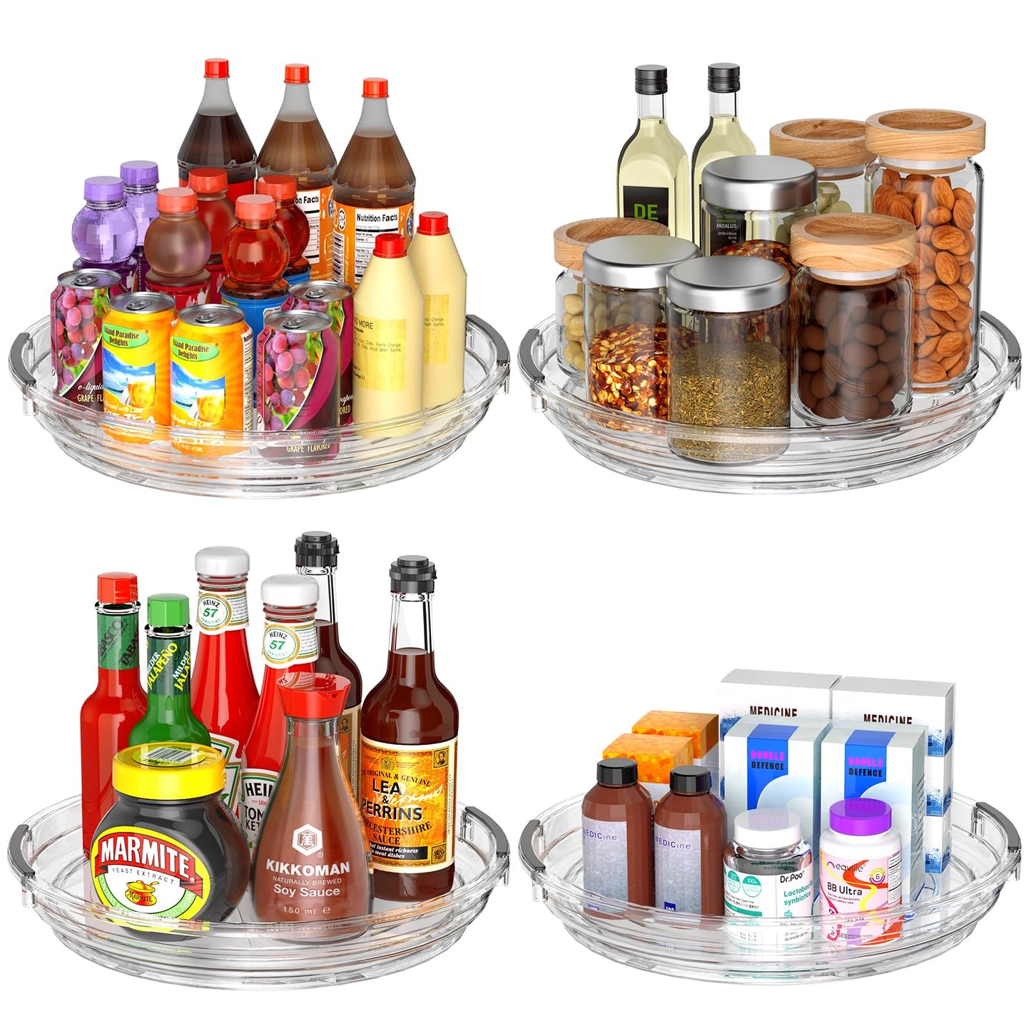 9.25 Inch Lazy Susan Organizer Set of 4