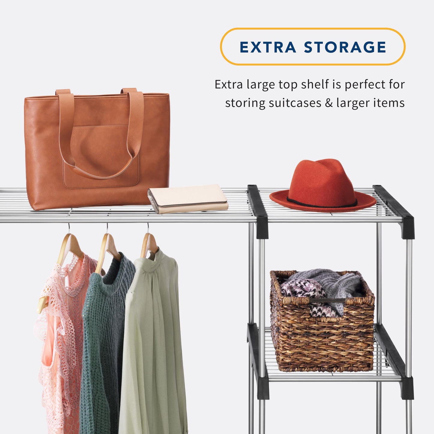 Whitmor Double Rod Freestanding Closet Organizer