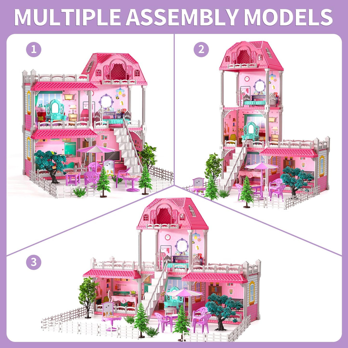 Lucky Doug Building Toys for 3 4 5 6 7 Years Old Girls Toddlers Kids, DIY STEM Building Toys for Girls Kids, Pretend Play Toys