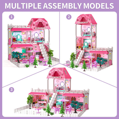 Lucky Doug Building Toys for 3 4 5 6 7 Years Old Girls Toddlers Kids, DIY STEM Building Toys for Girls Kids, Pretend Play Toys