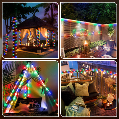 Hezbjiti 2 Pack LED Rope Lights Waterproof Rope Light 197FT 600 LED Flexible Tube Lights with 8 Modes for Garden Patio Bedroom Party Indoor Outdoor Decorations