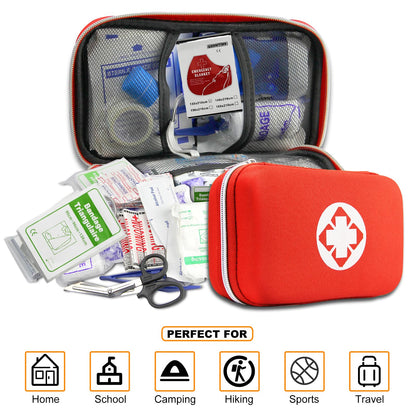 276Pcs First-Aid Kit Emergency-Kit Home-Car - First Aid Kits for Business Travel Essentials First Aid Bag Emergency Necessities for Boat Hiking Skating, Red YIDERBO