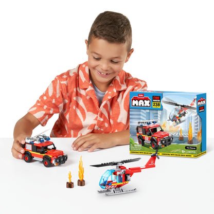 Max Build More City US-Series 218-Piece Brick Box Play Set Fire Station