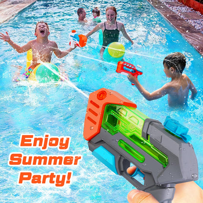 Minutry 4 Packs Water Gun for Kids - Soaker Squirt Guns with High Capacity Long Shooting Range, Super Water Blaster Pool Toys Perfect for Children, Teens and Adults Summer Fun
