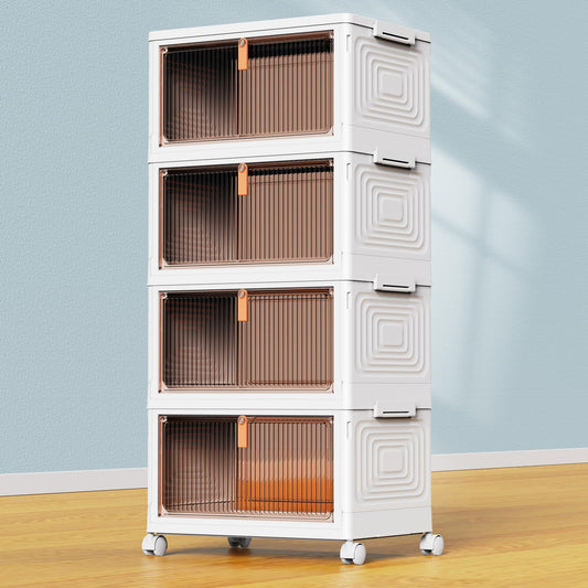 4-Tier Stackable Storage Bins with Wheels