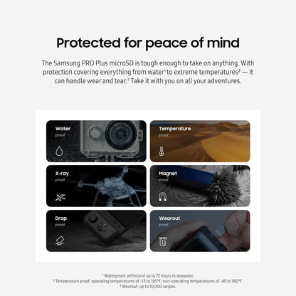 128GB SAMSUNG PRO Plus microSD Card for 4K UHD