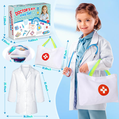 Kids Doctor Kit Play Set with Flash Cards