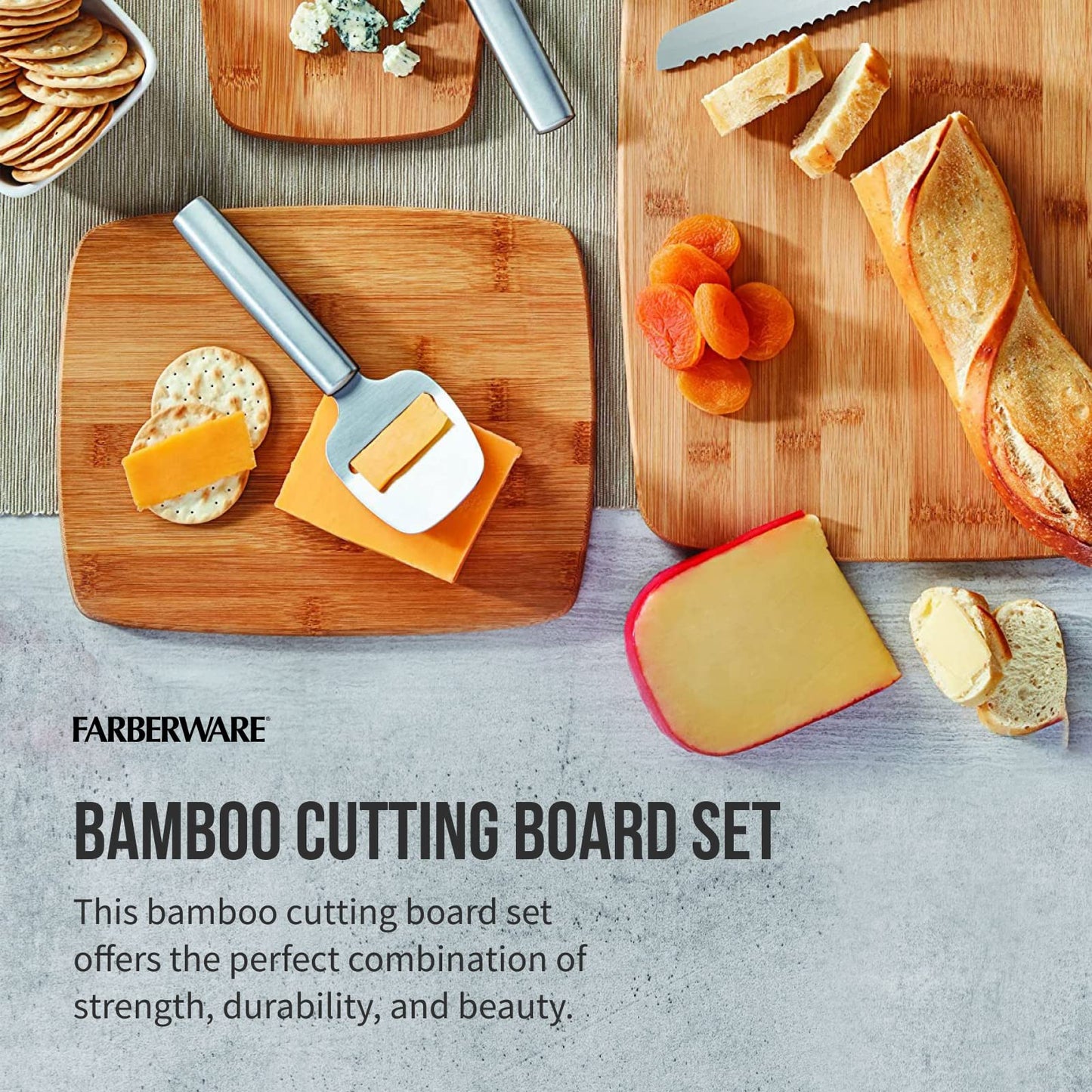 Farberware 3-Piece Bamboo Cutting Board Set
