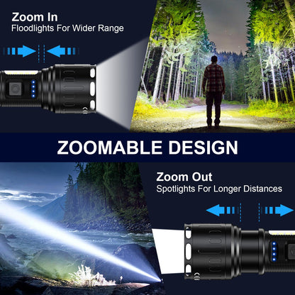 Super Bright 100,000 Lumens Rechargeable Flashlight 2-Pack