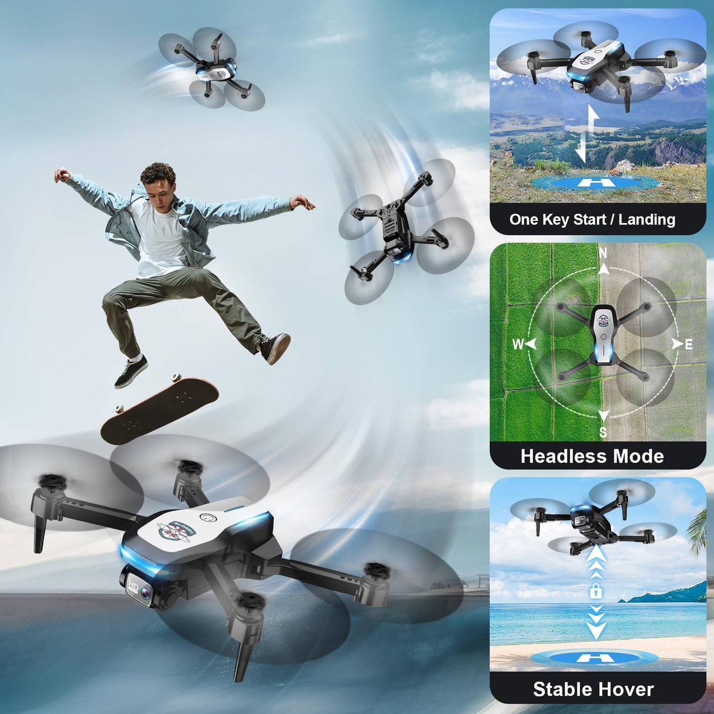 FPV Foldable Mini Drone with 1080P Camera