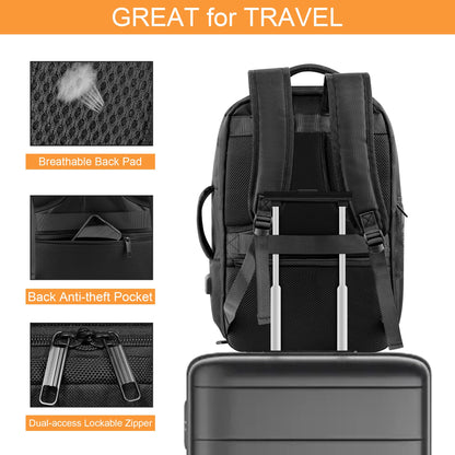 Travel Laptop Backpack with Shoe Compartment, 40L