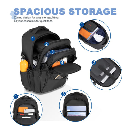 Rolling Backpack with Wheels - Water-Resistant Luggage
