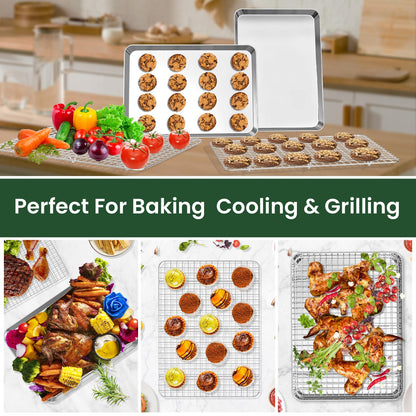2-Pack Stainless Steel Baking Sheet Set