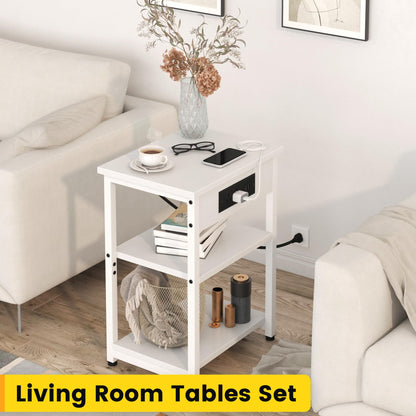 End Tables Set with USB Charging Station
