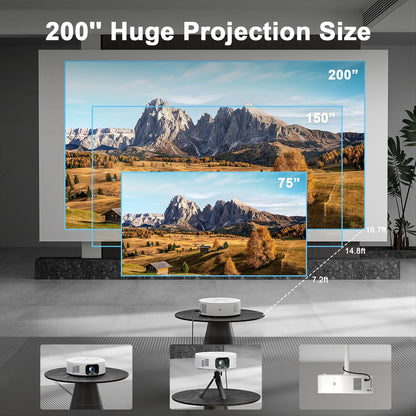 Himovies 1080P WiFi Bluetooth Portable Projector